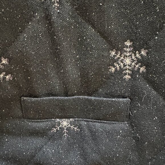 Talbots Snowflake Zip Vest – Size Small – Wool Blend – Winter Chic - Picture 6 of 7